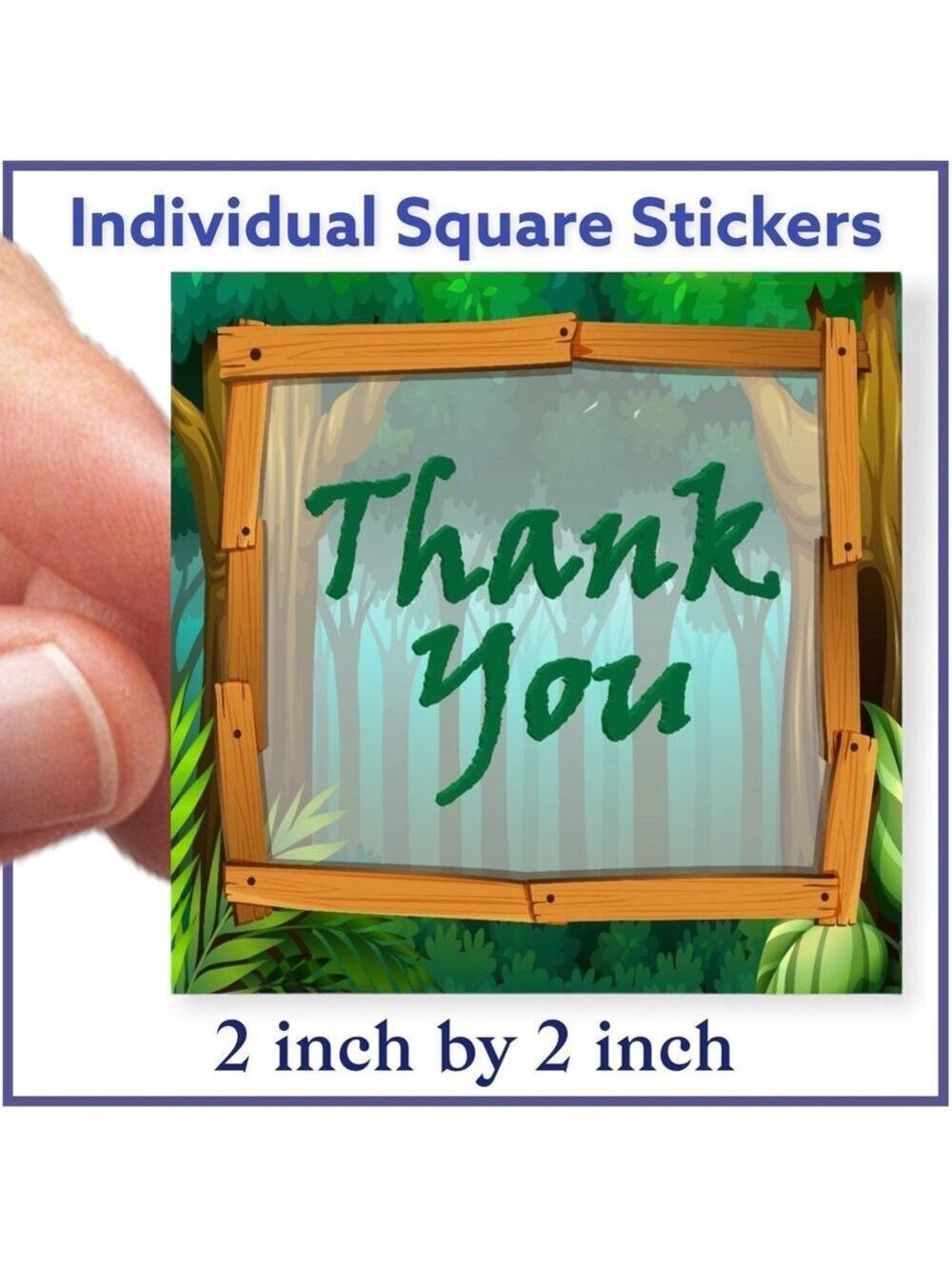 100 (2x2 Inch)Jungle Square Stickers, Full Color, High Gloss, PRICE IS FIRM